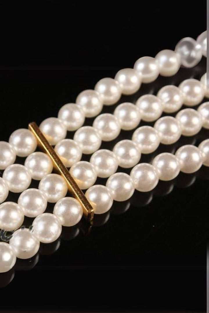 Oval Buckle Pearl Stretch Belt