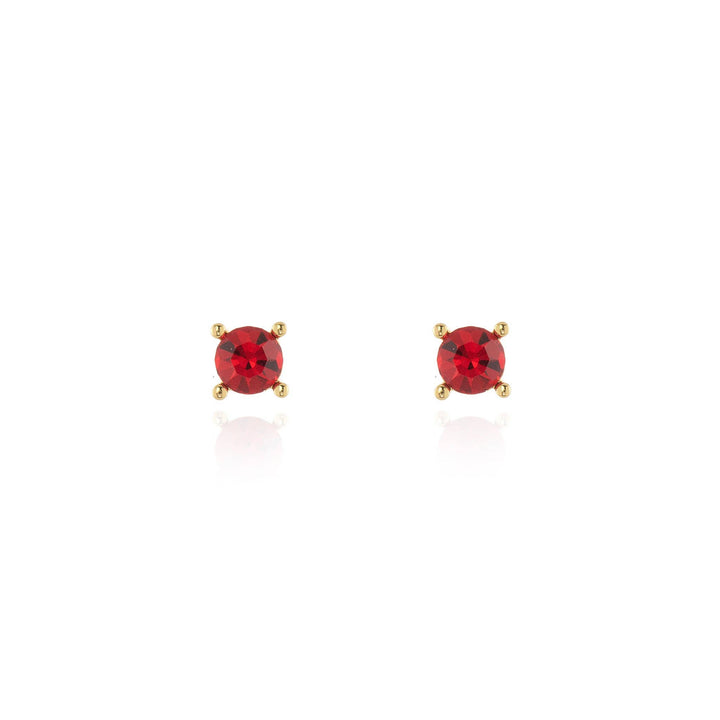 Cachet London Laine 6mm Ruby Gold Plated Earrings