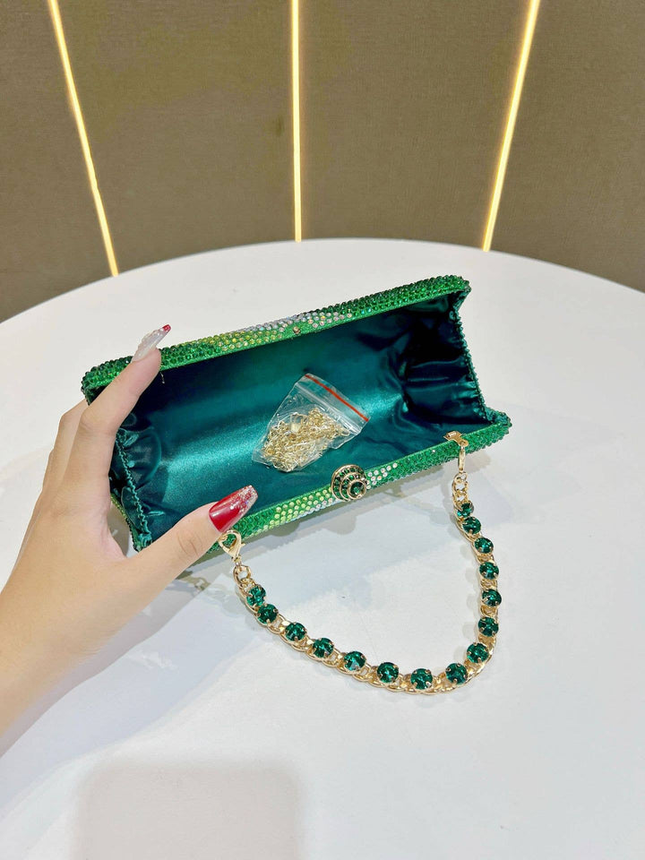 Green Sparkling Ombre Clutch Bag