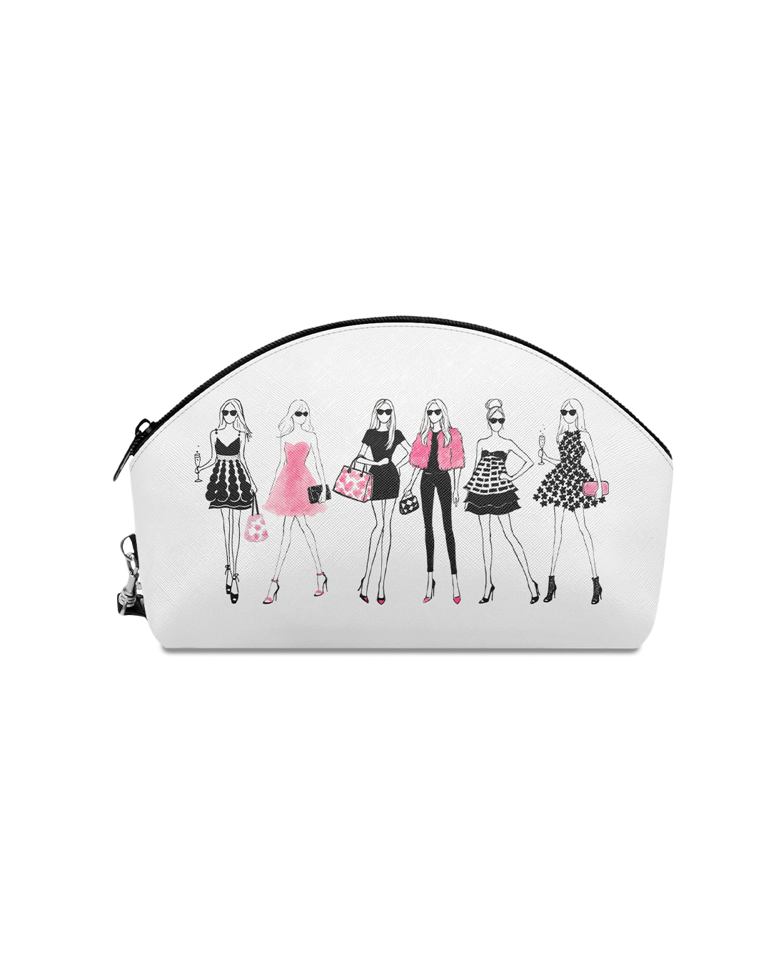 6 "Here Come the Girls" Curved Makeup Bags