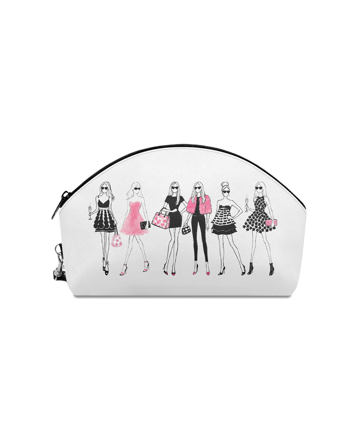 6 "Here Come the Girls" Curved Makeup Bags