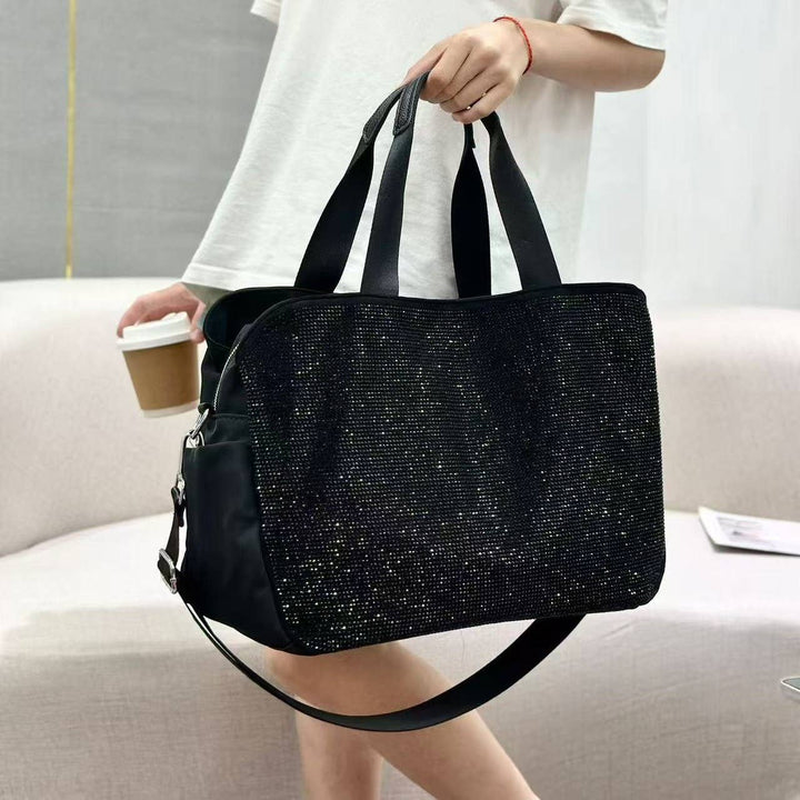 Silver Diamond Shimmer Tote Bag