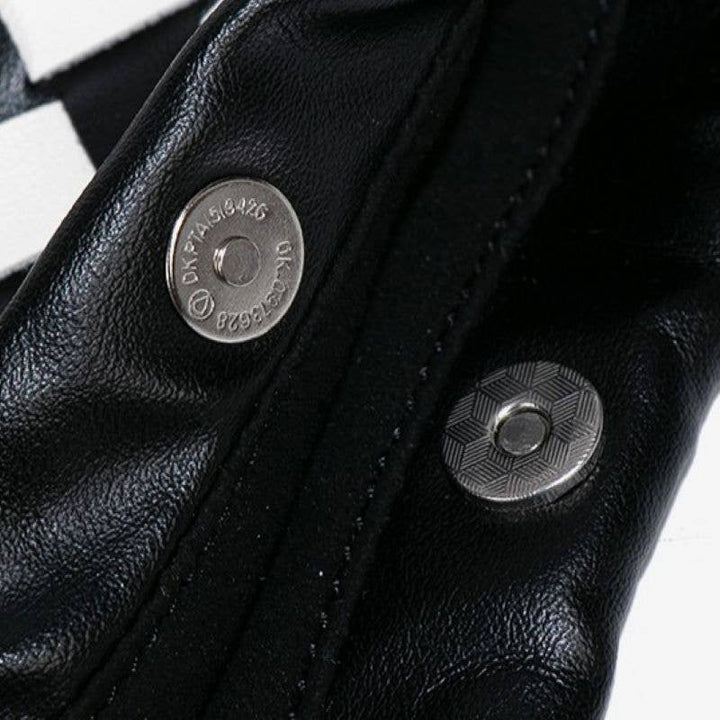 Monochrome Drawstring Pouch Shoulder Bag