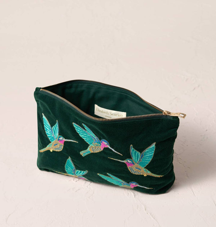 Hummingbird Everyday Pouch Ink Blue Velvet
