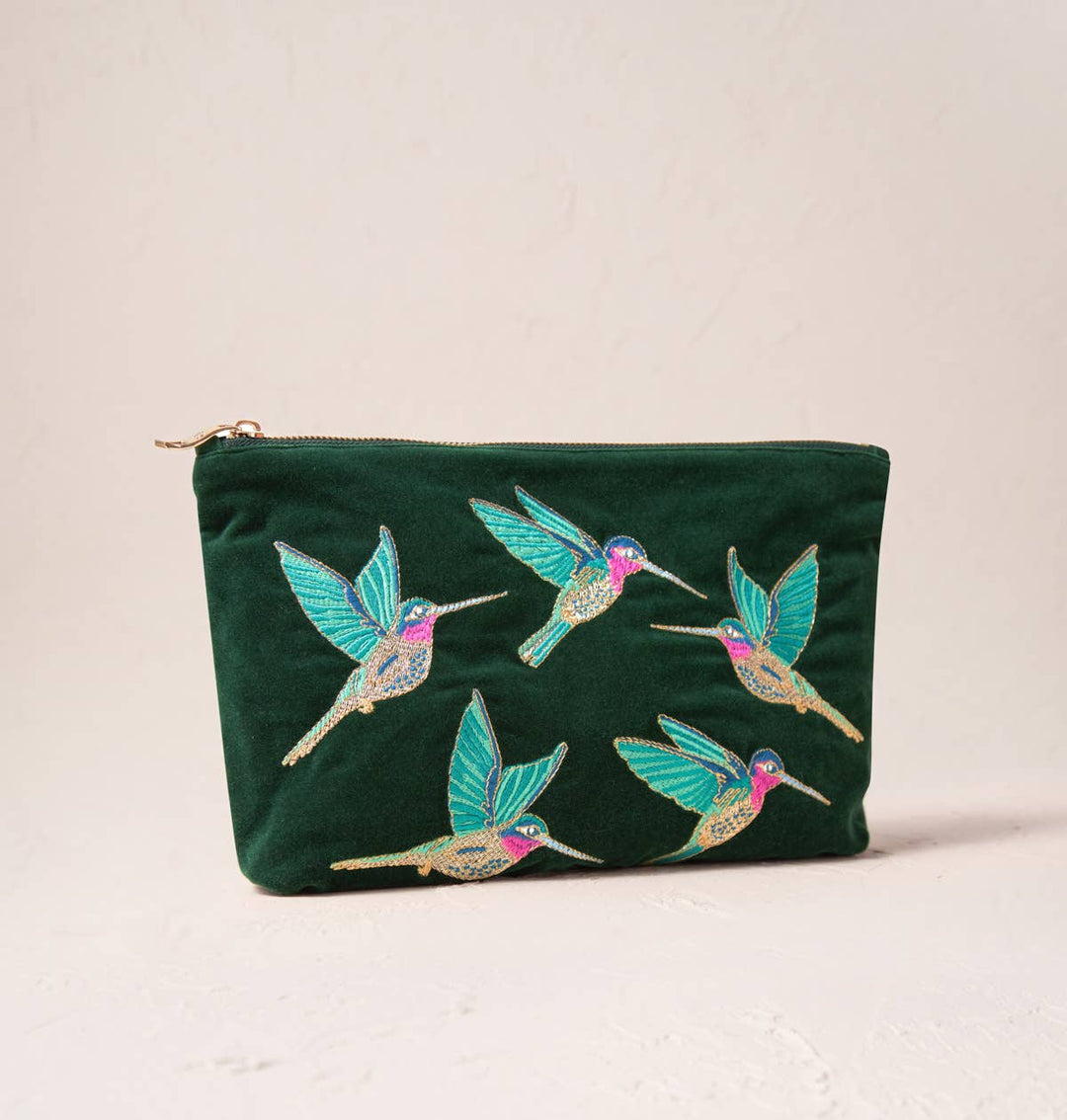 Hummingbird Everyday Pouch Ink Blue Velvet