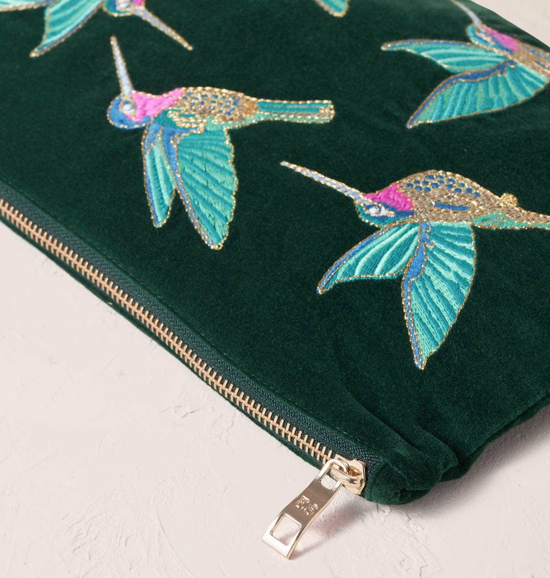 Hummingbird Everyday Pouch Ink Blue Velvet