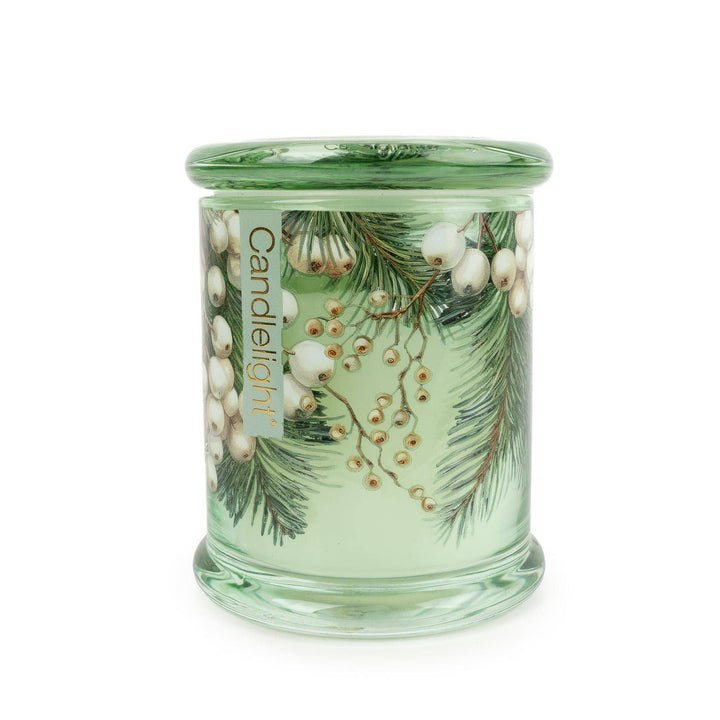 Large Glass Lidded Jar Candle - Winter Fir &amp; Mistletoe