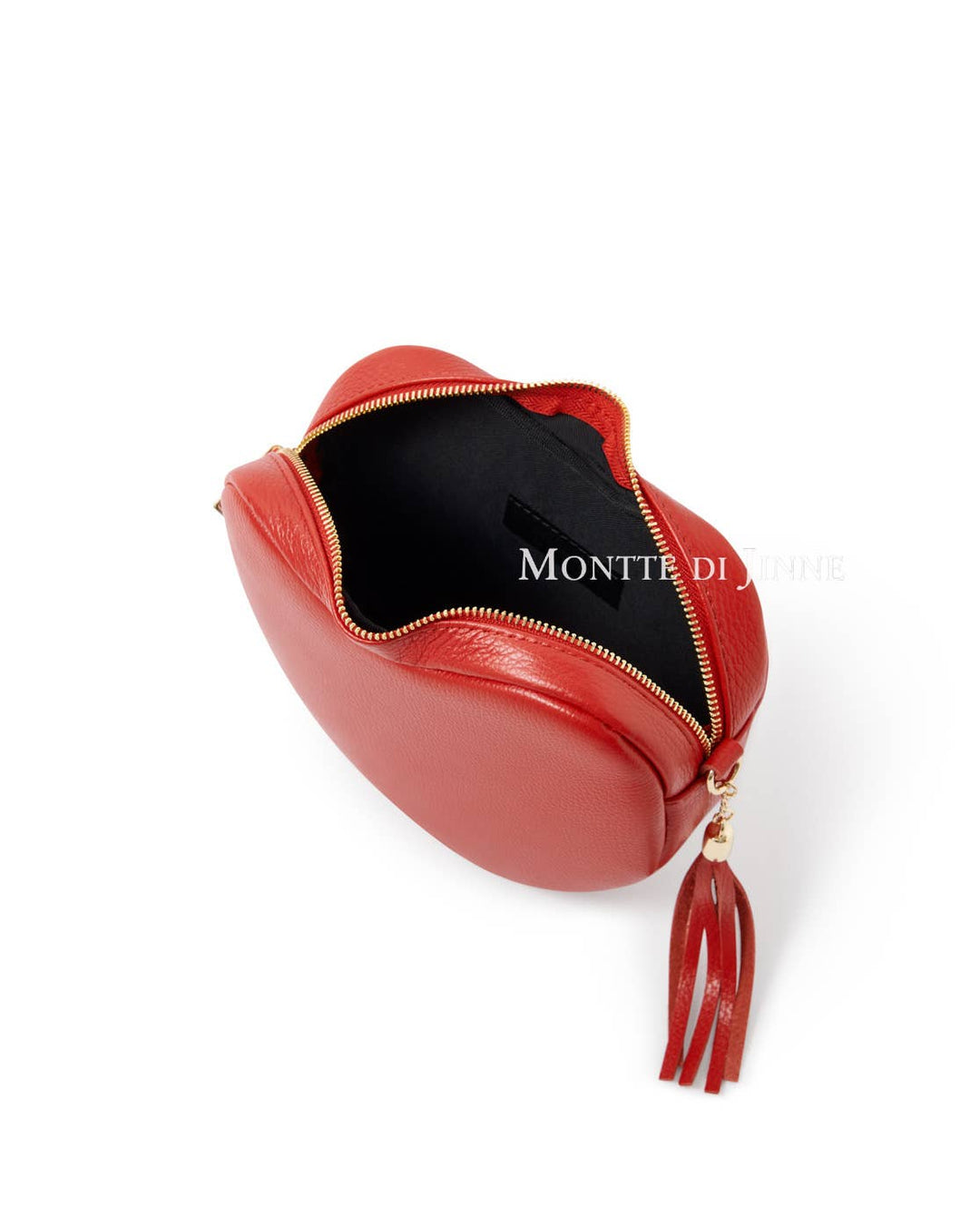 Red Handmade Italian Leather Heart Bag-Playful Romance