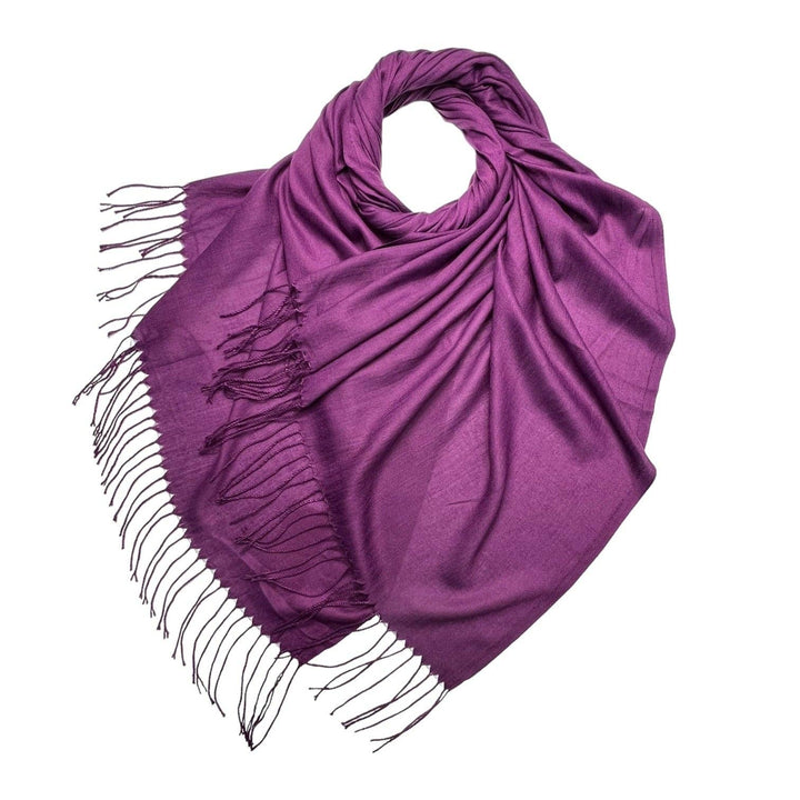 Purple Plain Lightweight Pashmina Scarf