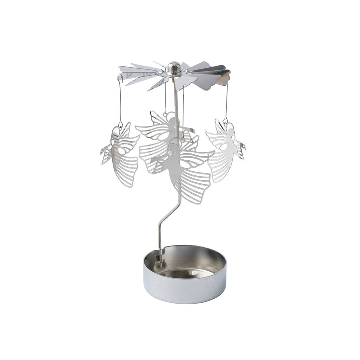 Silver Christmas Angel Tealight Spinner