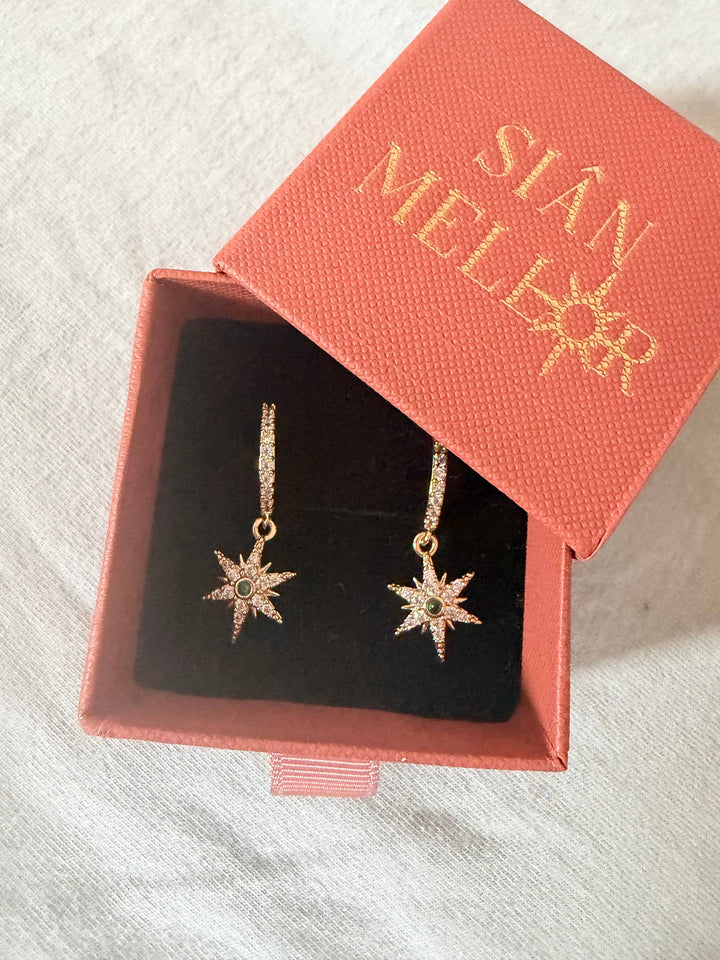 Sparkly Small Star Huggie Hoop Earrings 