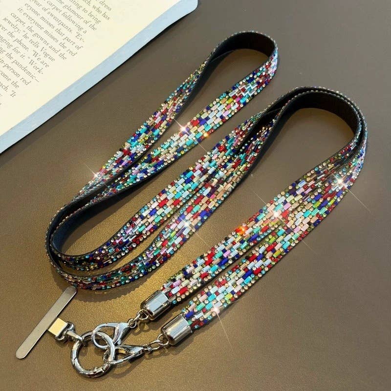 Multi Crystal Rhinestone Phone Lanyard Strap Chain