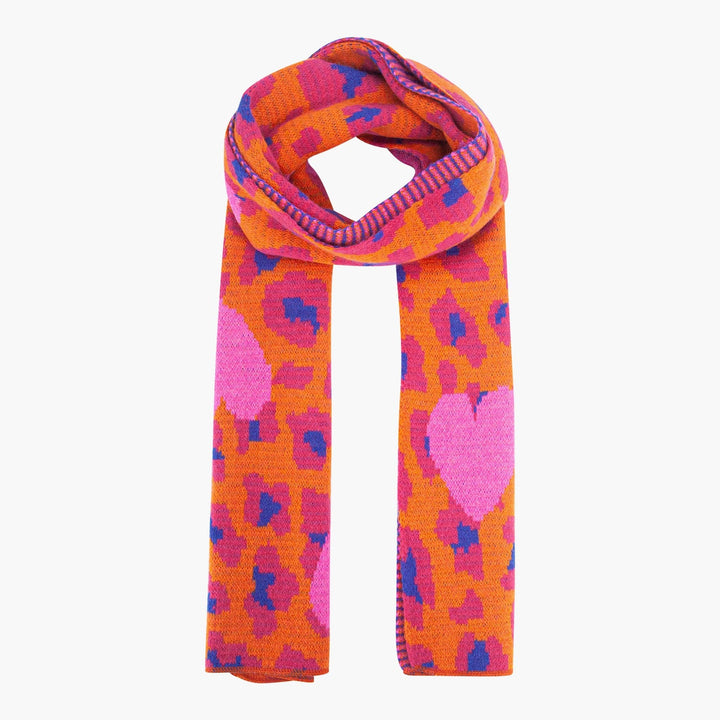 Hot Pink Leopard and Hearts Warm Scarf