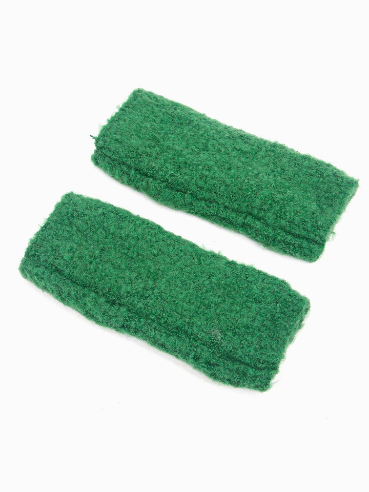 Forest Green Knitted Textured Wrist Warmers