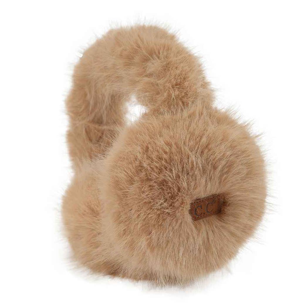 Taupe Fluffy Faux Fur Winter Earmuff
