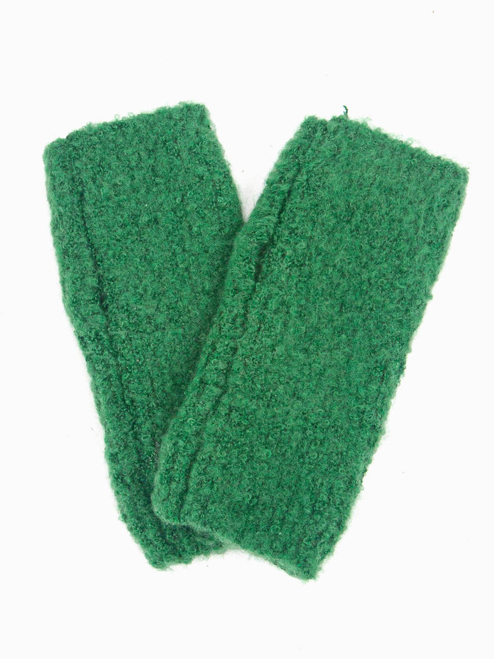 Forest Green Knitted Textured Wrist Warmers