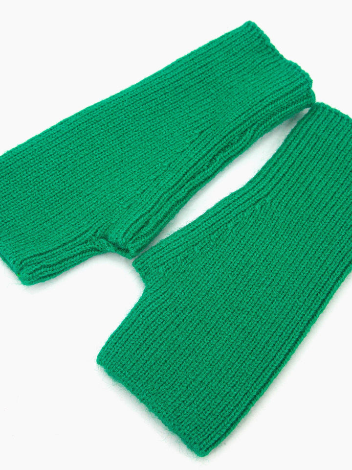 Vibrant Green Knitted Wrist Warmers