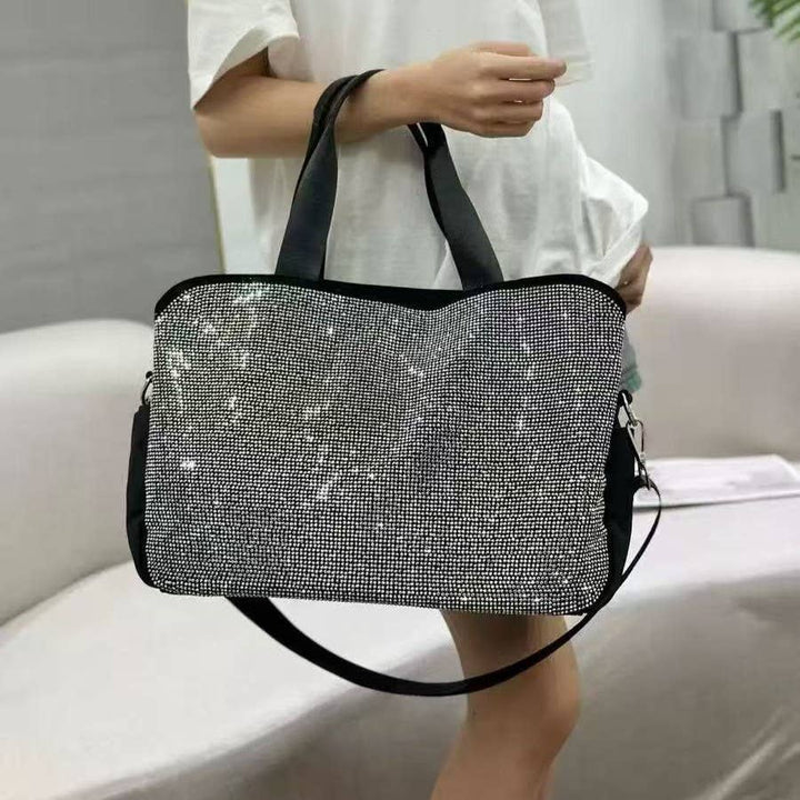 Silver Diamond Shimmer Tote Bag