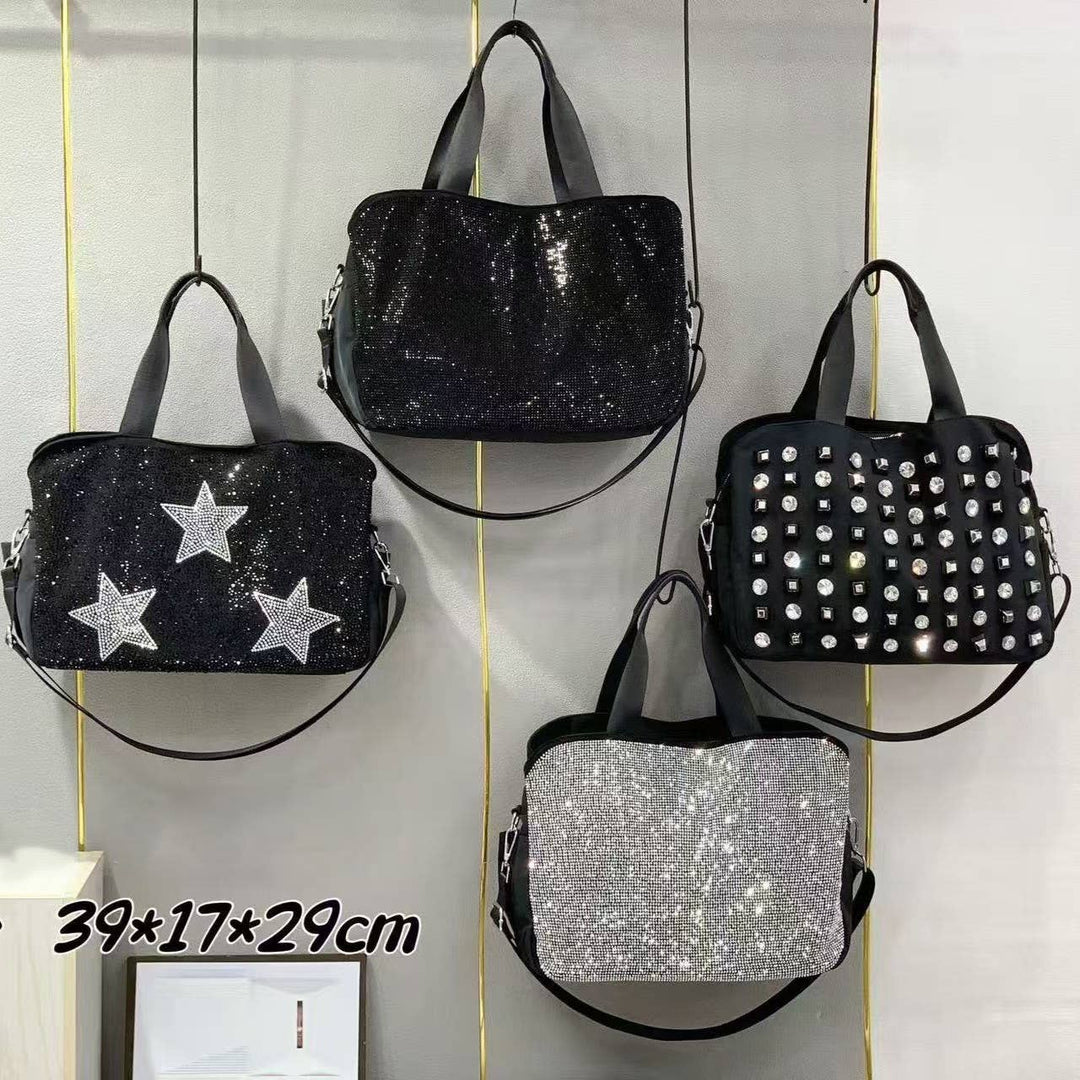Silver Diamond Shimmer Tote Bag