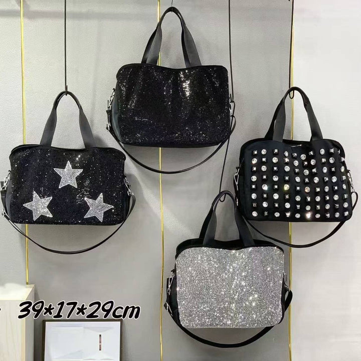 Silver Diamond Shimmer Tote Bag