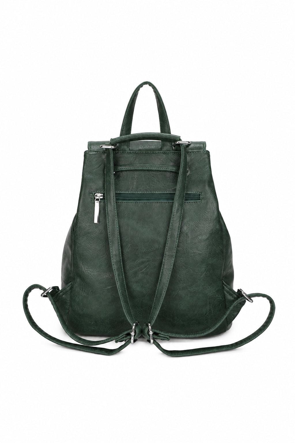 Green Faux Fur Classic Drawstring Backpack