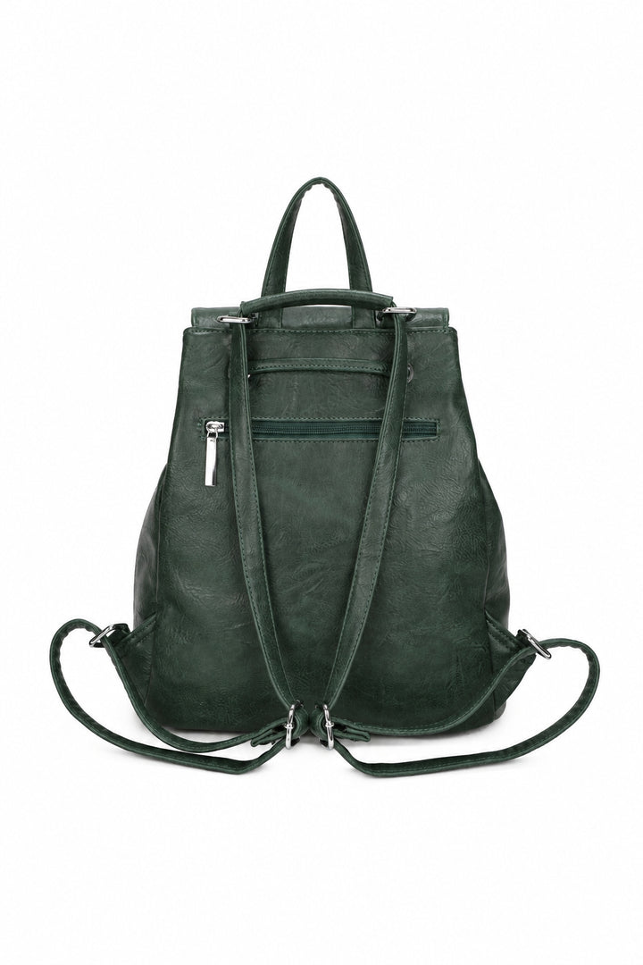 Green Faux Fur Classic Drawstring Backpack