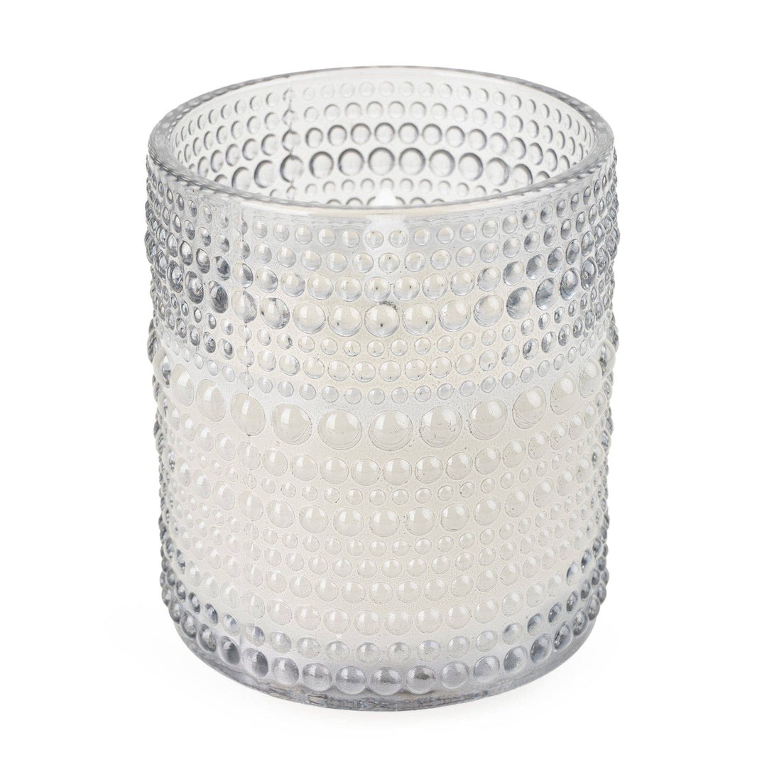 Smoked Glass LED Candle Embossed Glass