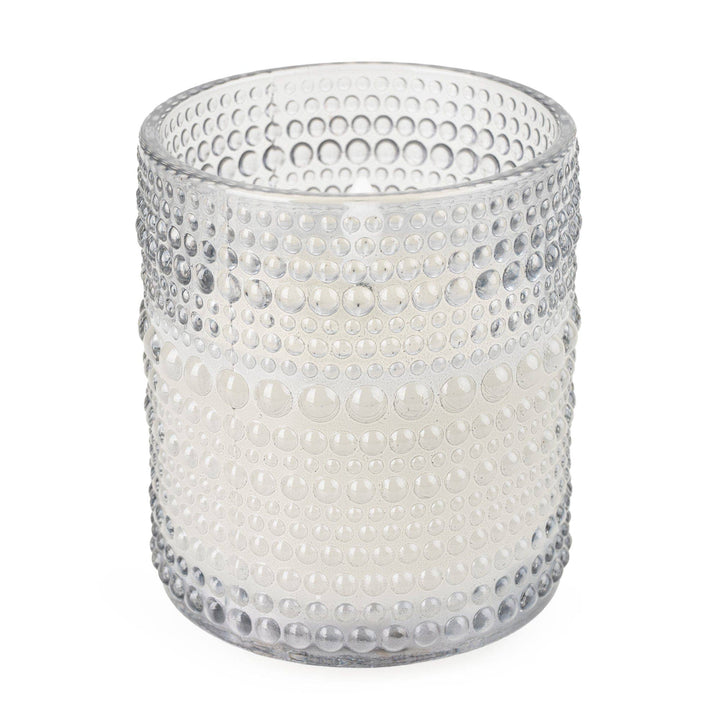 Smoked Glass LED Candle Embossed Glass