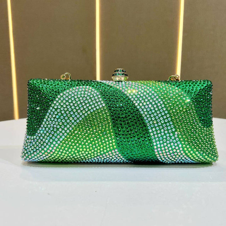 Green Sparkling Ombre Clutch Bag