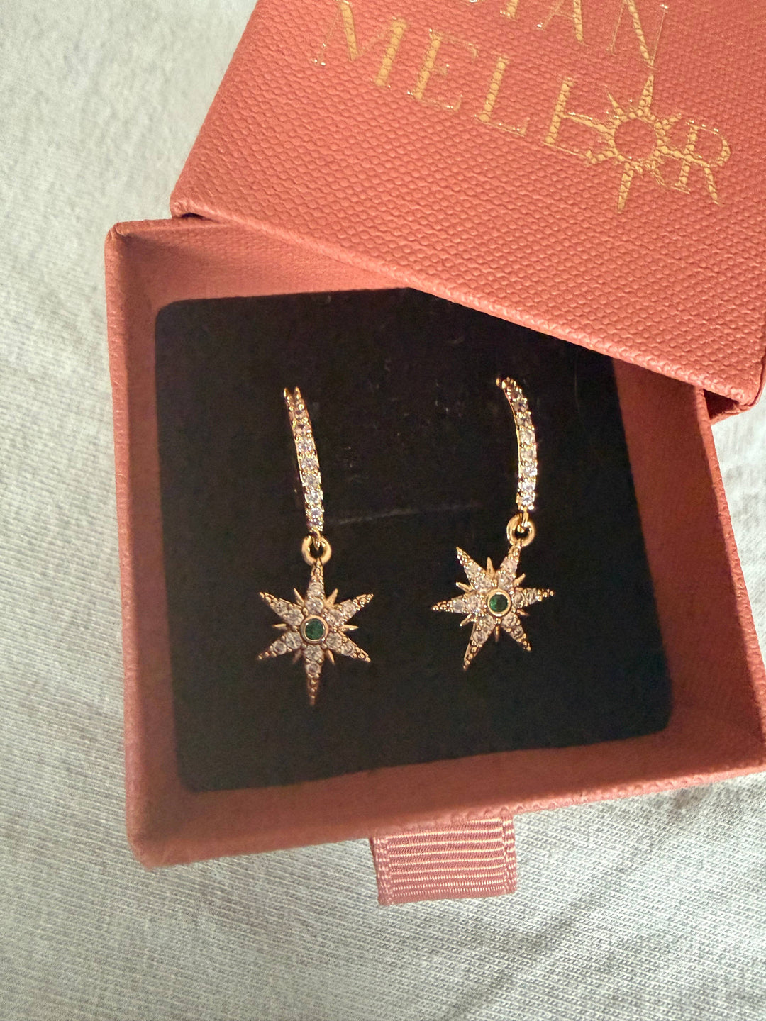 Sparkly Small Star Huggie Hoop Earrings 