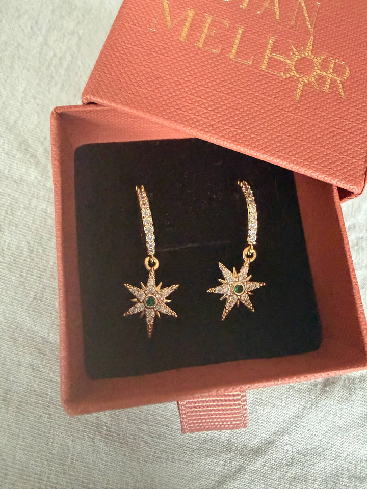 Sparkly Small Star Huggie Hoop Earrings 