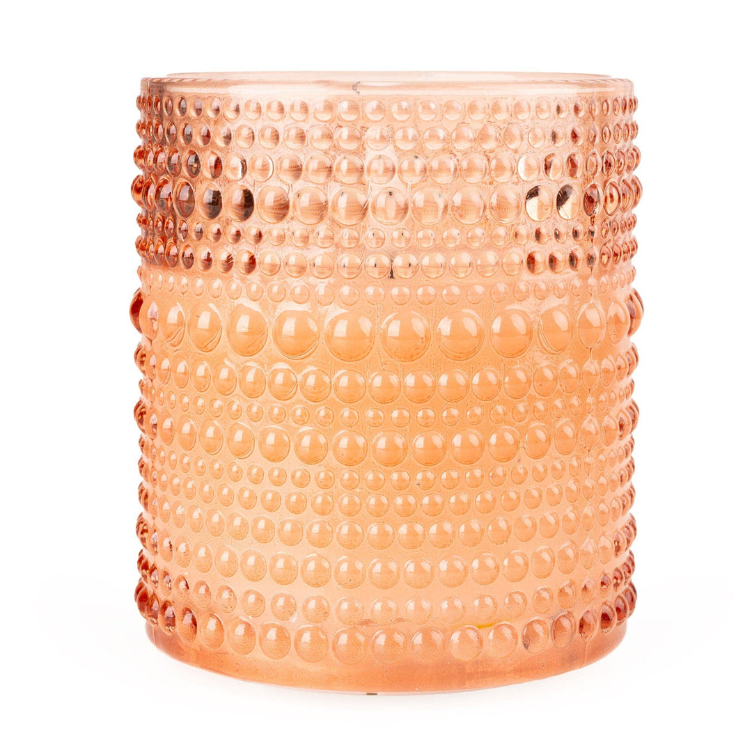 Terracotta LED Candle Embossed Glass