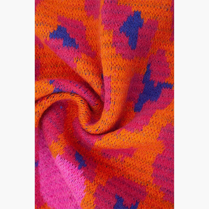 Hot Pink Leopard and Hearts Warm Scarf