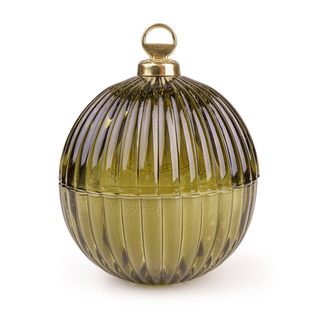 Small Bauble Glass Candle - Green