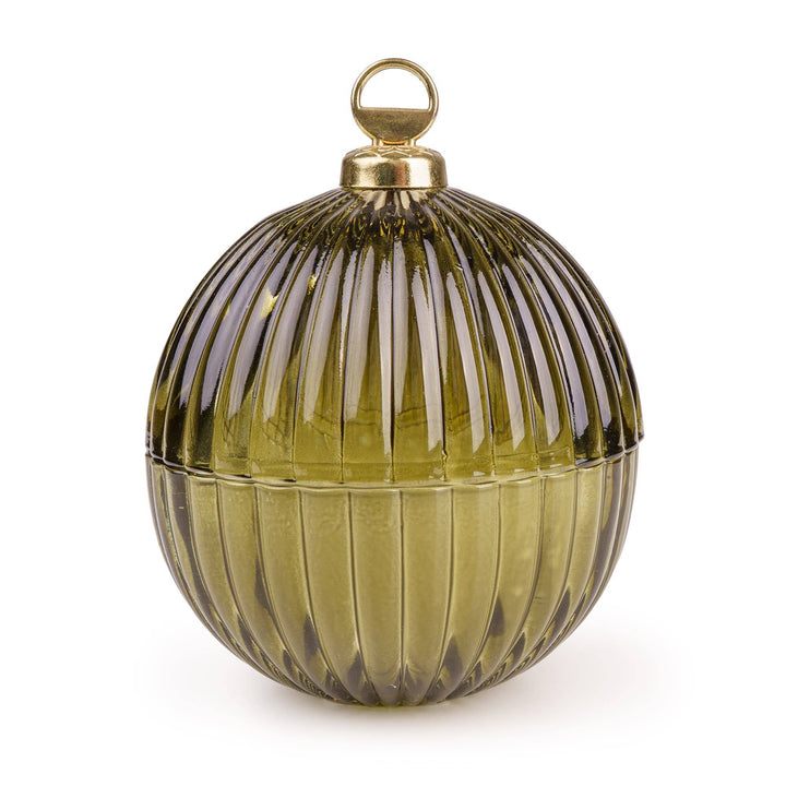 Small Bauble Glass Candle - Green