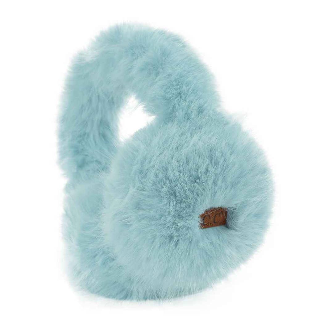 Powder Blue Long Faux Fur Winter Earmuff