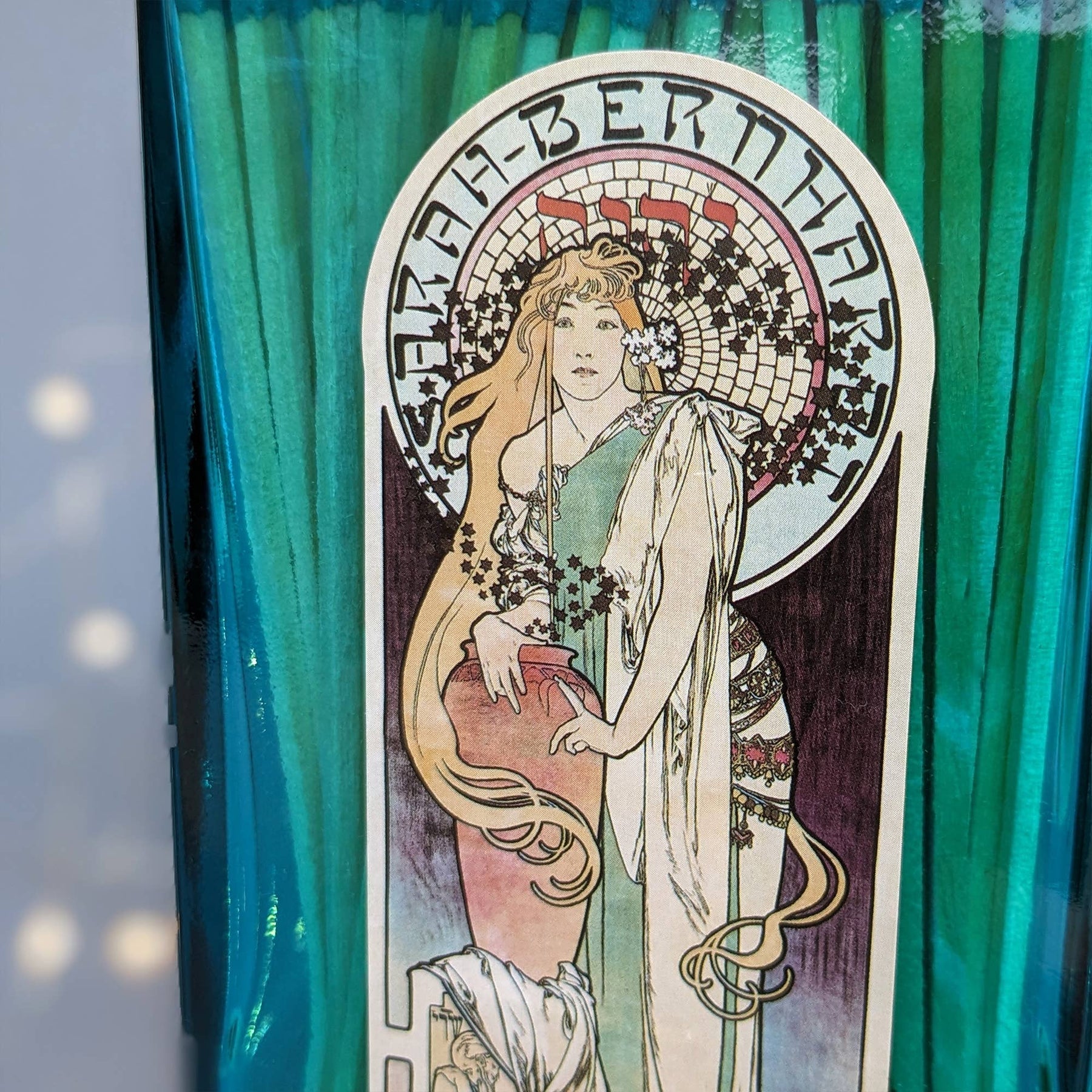 Matches In Blue Gin Bottle Art Nouveau Mucha La Samaritan