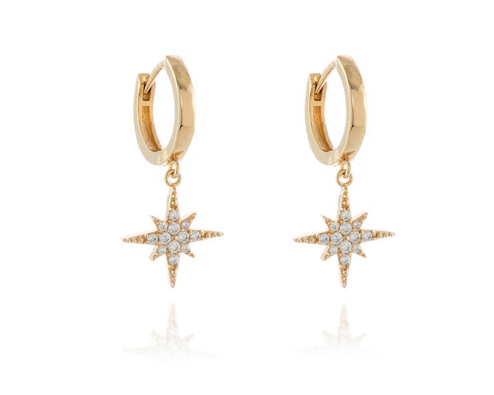 Cachet North Star Gold Plated Huggie Earrings