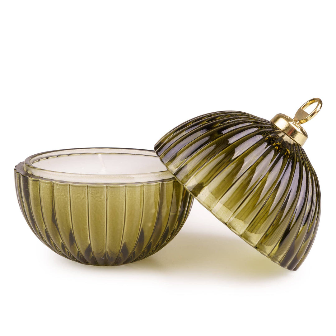 Small Bauble Glass Candle - Green