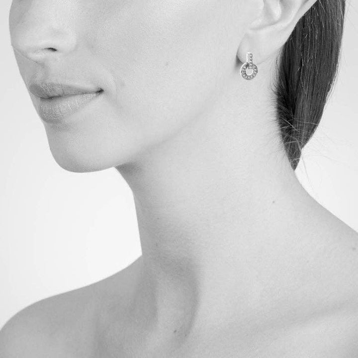 Elana Pave Gold Plated Drop Earrings