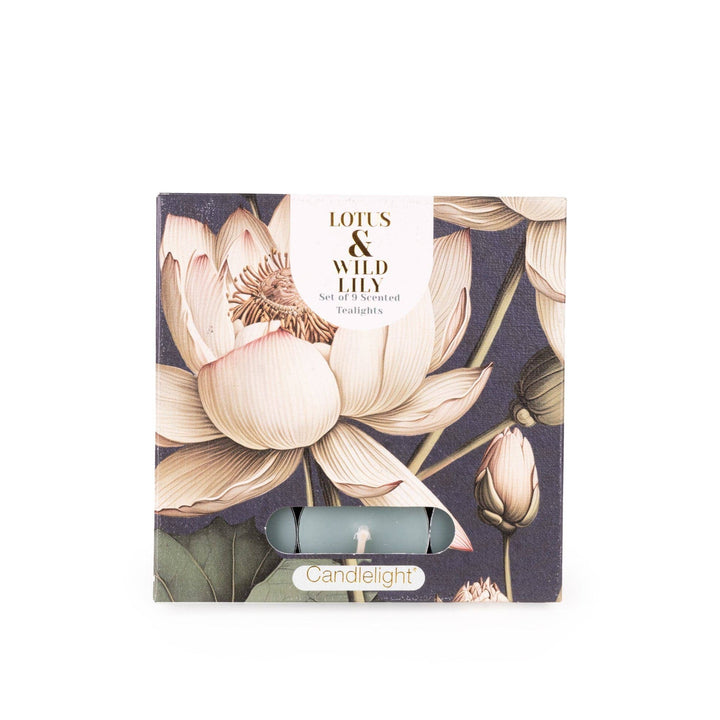 Set of 9 Tealights - Lotus &amp; Wild Lily