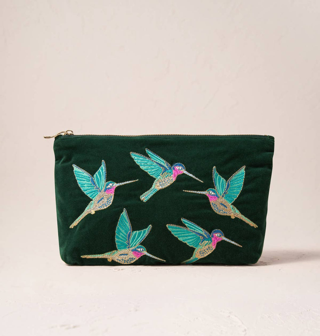 Hummingbird Everyday Pouch Ink Blue Velvet