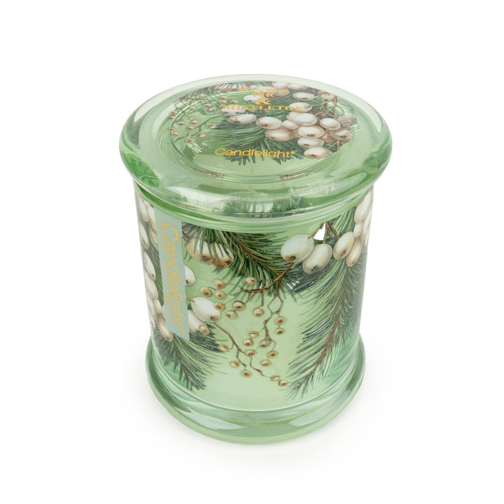 Large Glass Lidded Jar Candle - Winter Fir &amp; Mistletoe