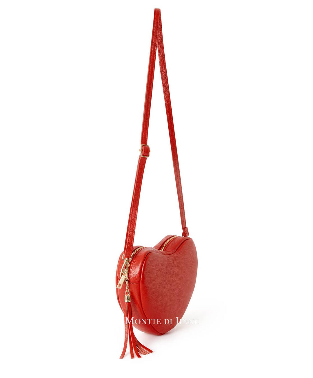 Red Handmade Italian Leather Heart Bag-Playful Romance