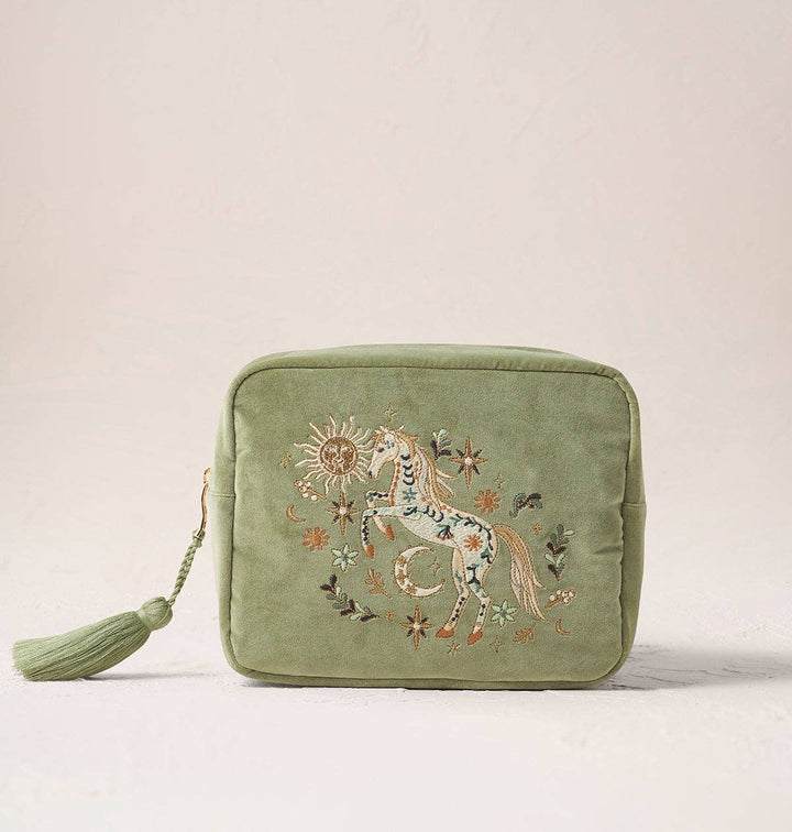 Elizabeth Scarlett Olive Mystical Horse Wash Bag