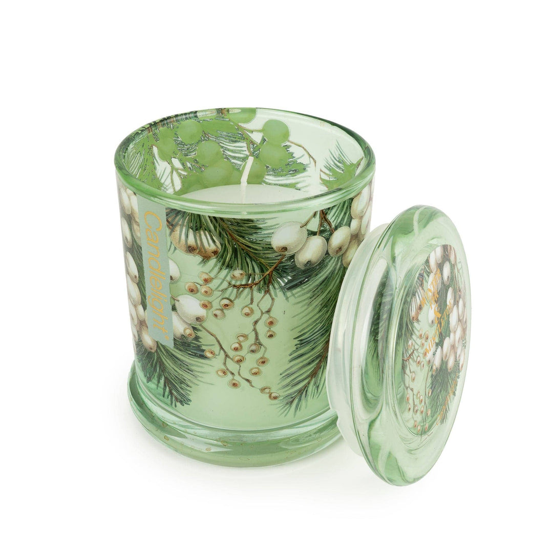 Large Glass Lidded Jar Candle - Winter Fir &amp; Mistletoe