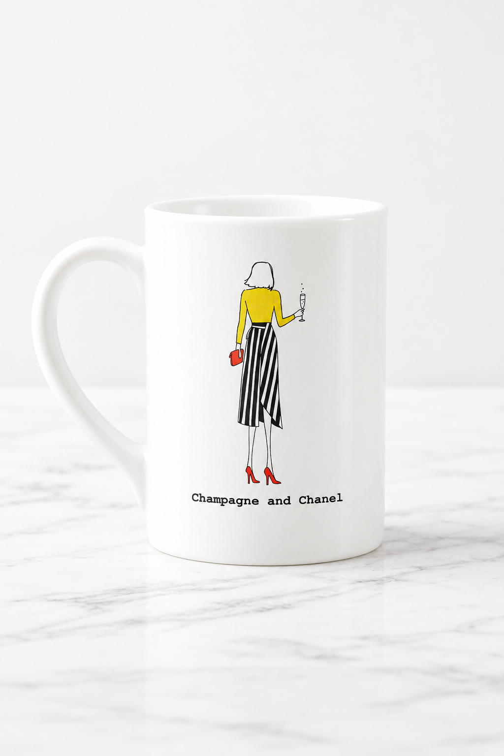 "Champagne and Chanel" Bone China Mug