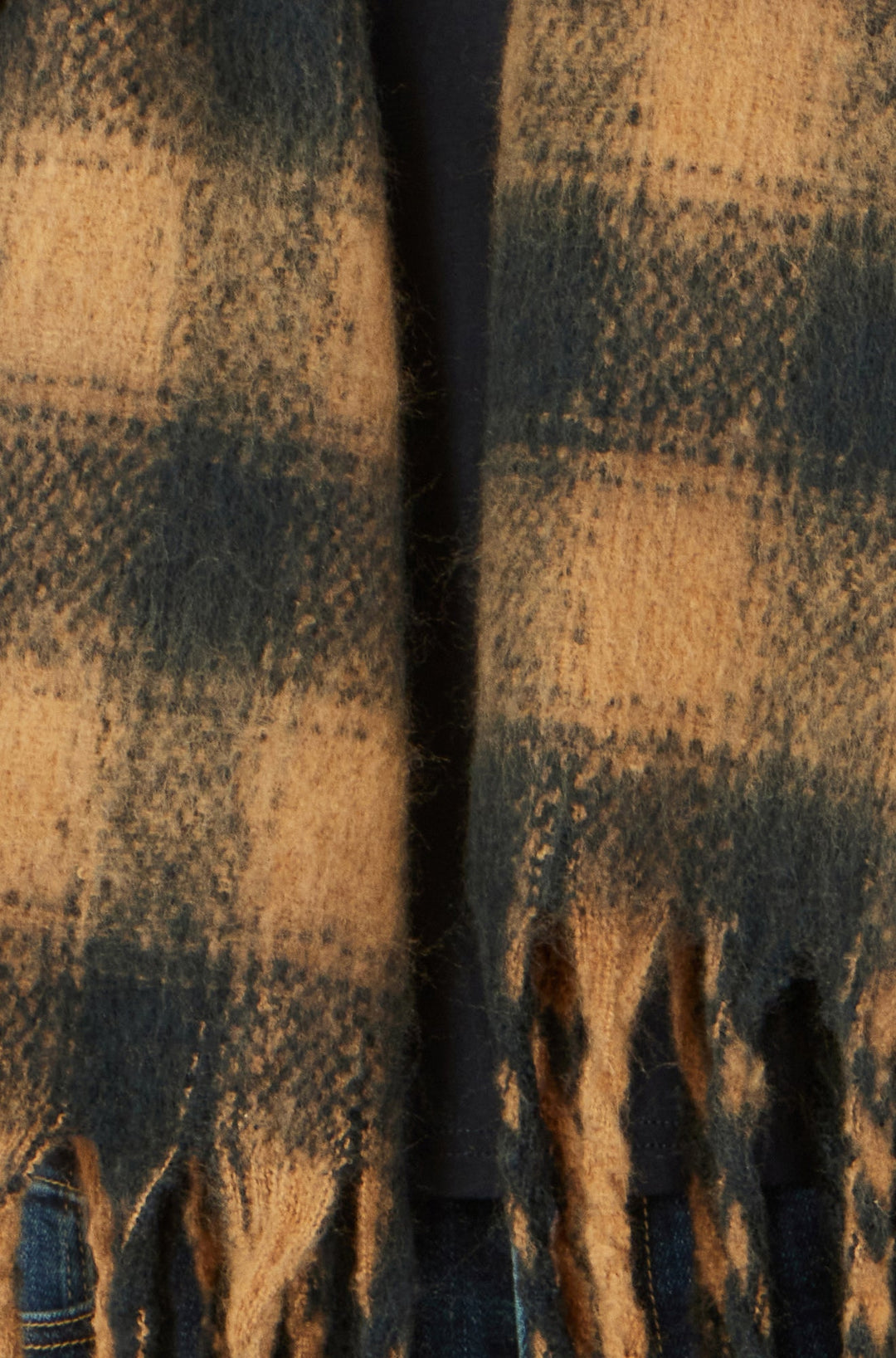 Yumi Brown Check Soft Scarf