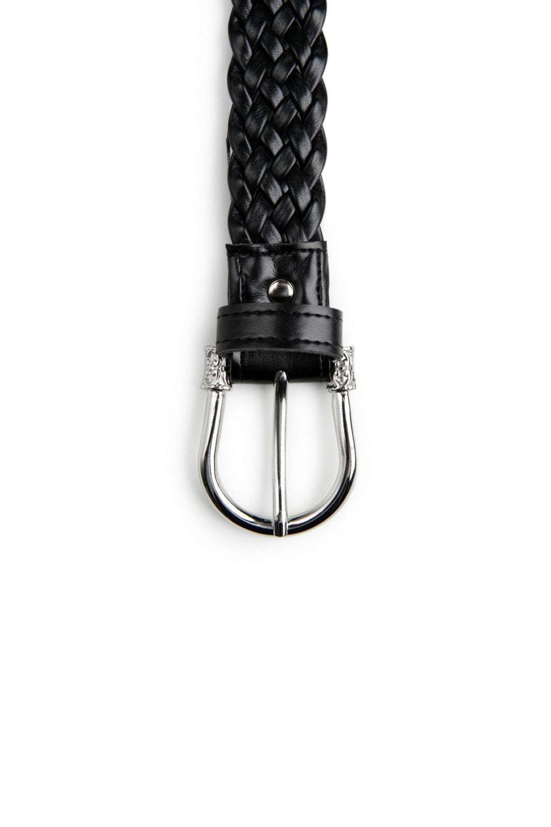 Access Fashion Black Braided Faux Leather Belt
