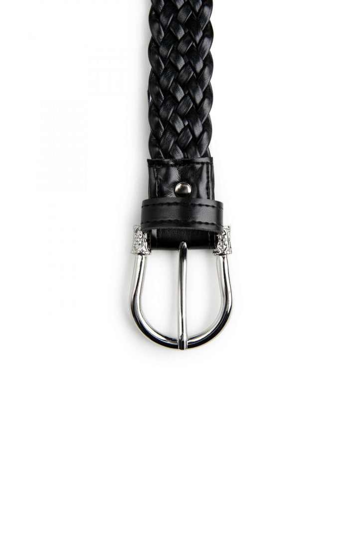 Access Fashion Black Braided Faux Leather Belt